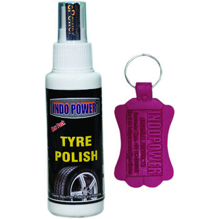                       Indo Power Tyre Polish 100Ml.+Your Free Gift Package With This Products  Rubber Keyring (Send Any Available Color One Pic).                                              