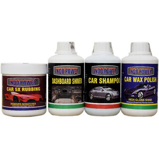                       Indo Power Dashboard Shiner 250Ml.+ Car 5X Rubbing Polish 250Ml.+ Car Wax Polish 250Ml.+ Car Shampoo 250Ml.                                              