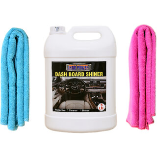 Indo Power Dashboard Shiner 5Ltr. + 2Pc Car Microfiber Cloth ( Pink + Sky Blue ). Indo Power Dashboard Shiner 5Ltr. + 2Pc Car Microfiber Cloth ( Pink + Sky Blue ).