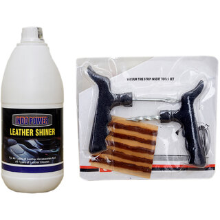 Indo Power Leather Shiner 1Ltr+ Tubelass Smart Panchar Kit. Indo Power Leather Shiner 1Ltr+ Tubelass Smart Panchar Kit.