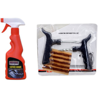                       Indo Power Leather Shiner Spray 250Ml+ Tubelass Smart Panchar Kit.                                              