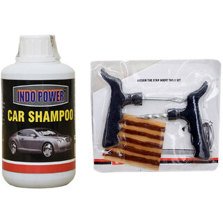 Indo Power Car Shampoo 250Ml+ Tubelass Smart Panchar Kit. Indo Power Car Shampoo 250Ml+ Tubelass Smart Panchar Kit.