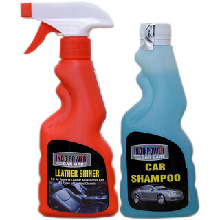                       Indo Power Leather Shiner Spray 250Ml.+ Car Shampoo 250Ml.                                              