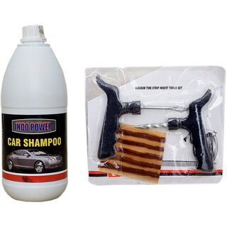                       Indo Power Car Shampoo  1Ltr+ Tubelass Smart Panchar Kit.                                              