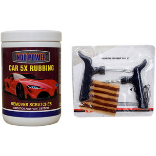 Indo Power Car 5X Rubbing 1 Kg.+ Tubelass Smart Panchar Kit. Indo Power Car 5X Rubbing 1 Kg.+ Tubelass Smart Panchar Kit.