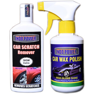                       Indo Power Car Scratch Remover 100Gm+ Car Wax Polish Gun 250Ml                                              