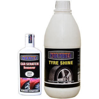 Indo Power Tyre Shiner 500Ml+ Scratch Remover 100Gm. Indo Power Tyre Shiner 500Ml+ Scratch Remover 100Gm.