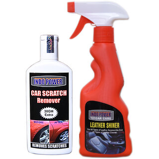                       Indo Power Leather Shiner Spray 250Ml+ Scratch Remover 100Gm.                                              