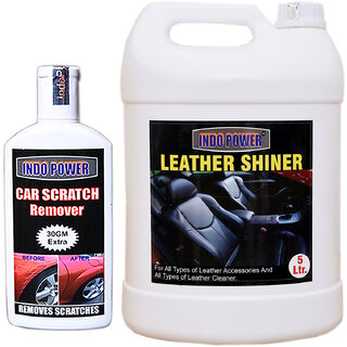                       Indo Power Leather Shiner 5Ltr+ Scratch Remover 100Gm.                                              