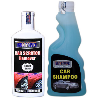                       Indo Power Car Wash Shampoo 250Ml+ Scratch Remover 100Gm. New Pack                                              