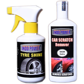 Indo Power Tyre Shiner Gun 250Ml.+Scratch Remover 200Gm. Indo Power Tyre Shiner Gun 250Ml.+Scratch Remover 200Gm.