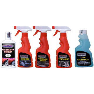 Indo Power Dashboard Shiner 250Ml+Car Wash Shampoo 250Ml+ Tyre Shiner 250Ml+ Leather Shiner 250Ml+ Scratch Remover 100Gm. Indo Power Dashboard Shiner 250Ml+Car Wash Shampoo 250Ml+ Tyre Shiner 250Ml+ Leather Shiner 250Ml+ Scratch Remover 100Gm.
