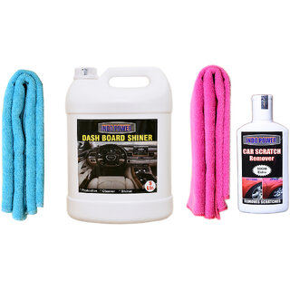 Indo Power Dashboard Shiner 5Ltr + 2Pc Car Microfiber Cloth ( Pink + Sky Blue )+ Scratch Remover 200Gm. Indo Power Dashboard Shiner 5Ltr + 2Pc Car Microfiber Cloth ( Pink + Sky Blue )+ Scratch Remover 200Gm.