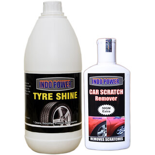 Indo Power Tyre Shiner 1Ltr+ Scratch Remover 200Gm. Indo Power Tyre Shiner 1Ltr+ Scratch Remover 200Gm.