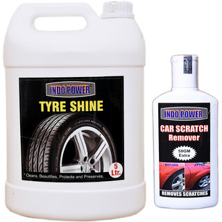                       Indo Power Tyre Shiner 5Ltr+  Scratch Remover 200Gm.                                              