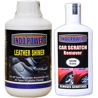 Indo Power Leather Shiner 250Ml+ Scratch Remover 200Gm. Indo Power Leather Shiner 250Ml+ Scratch Remover 200Gm.