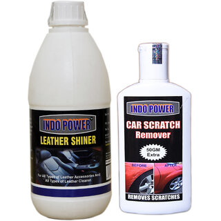                       Indo Power Leather Shiner 500Ml+  Scratch Remover 200Gm.                                              