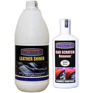                       Indo Power Leather Shiner 1Ltr+  Scratch Remover 200Gm.                                              