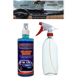                       Indo Power Car Glass Cleaner 500Ml. + Multipurpose Car Wash Bottle Red Nozzle Spray  .                                              