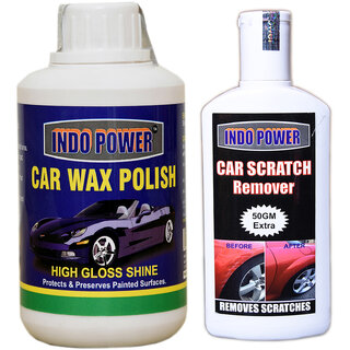                       Indo Power Car Wax Polish 250Gm+  Scratch Remover 200Gm.                                              