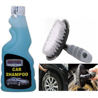                       Indo Power Car Shampoo 250Ml. New Pack+All Tyre Cleaning Brush_X000D_                                              