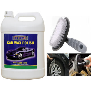                       Indo Power Car Wax Polish 5 Kg.+All Tyre Cleaning Brush_X000D_                                              