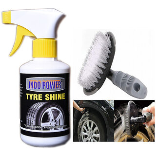                       Indo Power Tyre Shiner Gun 250Ml.+All Tyre Cleaning Brush                                              