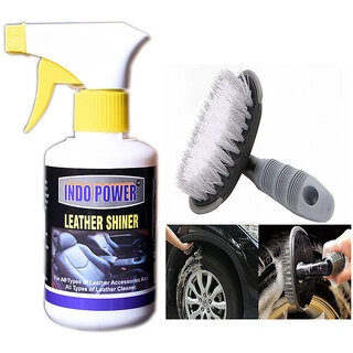 Indo Power Leather Shiner Gun 250Ml.+All Tyre Cleaning Brush Indo Power Leather Shiner Gun 250Ml.+All Tyre Cleaning Brush