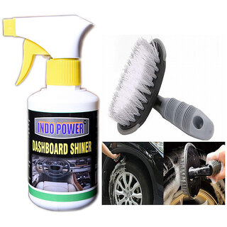                       Indo Power Dashboard Shiner Gun 250Ml.+All Tyre Cleaning Brush                                              