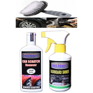 Indo Power Dashboard Shiner Gun 250Ml.+Scratch Remover 100Gm.+All Tyre Cleaning Brush Indo Power Dashboard Shiner Gun 250Ml.+Scratch Remover 100Gm.+All Tyre Cleaning Brush