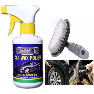 Indo Power Car Wax Polish Gune 250Ml.+All Tyre Cleaning Brush Indo Power Car Wax Polish Gune 250Ml.+All Tyre Cleaning Brush