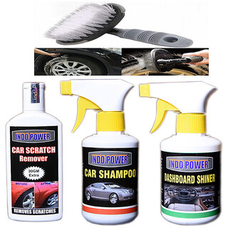 Indo Power Dashboard Shiner Gun 250Ml.+Scratch Remover 100Gm.+ Car Shampoo Gun 250Ml.+All Tyre Cleaning Brush Indo Power Dashboard Shiner Gun 250Ml.+Scratch Remover 100Gm.+ Car Shampoo Gun 250Ml.+All Tyre Cleaning Brush