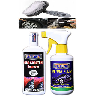 Indo Power Car Scratch Remover 100Gm+ Car Wax Polish Gun 250Ml+All Tyre Cleaning Brush Indo Power Car Scratch Remover 100Gm+ Car Wax Polish Gun 250Ml+All Tyre Cleaning Brush