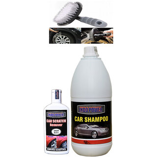 Indo Power Car Shampoo 1Ltr+ Scratch Remover 100Gm.+All Tyre Cleaning Brush Indo Power Car Shampoo 1Ltr+ Scratch Remover 100Gm.+All Tyre Cleaning Brush