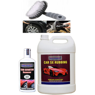 Indo Power Car 5X Rubbing 5 Kg.+ Scratch Remover 100Gm.+All Tyre Cleaning Brush Indo Power Car 5X Rubbing 5 Kg.+ Scratch Remover 100Gm.+All Tyre Cleaning Brush