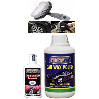 Indo Power Car Wax Polish 250Gm+ Scratch Remover 100Gm.+All Tyre Cleaning Brush Indo Power Car Wax Polish 250Gm+ Scratch Remover 100Gm.+All Tyre Cleaning Brush