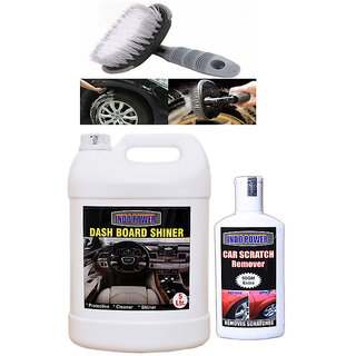 Indo Power Dashboard Shiner 5Ltr+ Scratch Remover 200Gm.+All Tyre Cleaning Brush Indo Power Dashboard Shiner 5Ltr+ Scratch Remover 200Gm.+All Tyre Cleaning Brush
