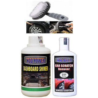                       Indo Power Dashboard Shiner 250Ml+  Scratch Remover 200Gm.+All Tyre Cleaning Brush                                              