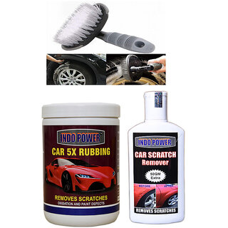 Indo Power Car 5X Rubbing 1 Kg.+ Scratch Remover 200Gm.+All Tyre Cleaning Brush Indo Power Car 5X Rubbing 1 Kg.+ Scratch Remover 200Gm.+All Tyre Cleaning Brush