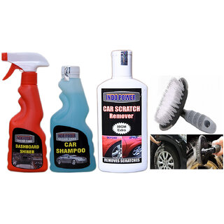                       Indo Power Dashboard  Shiner Spray 250Ml+Car Shampoo 250Ml+  Scratch Remover 200Gm.+All Tyre Cleaning Brush                                              