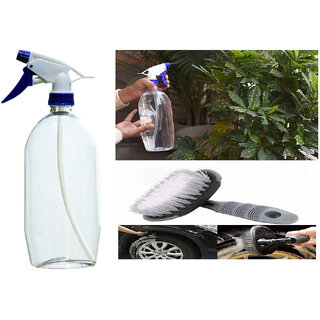 Indo Power Multipurpose Home & Garden Water Spray Bottle Blue Nozzle .+All Tyre Cleaning Brush Indo Power Multipurpose Home & Garden Water Spray Bottle Blue Nozzle .+All Tyre Cleaning Brush
