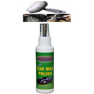                       Indo Power Car Wax Polish 100Ml.+All Tyre Cleaning Brush                                              