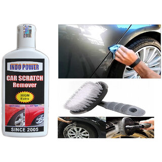Indo Power Car Scratch Remover 100Gm(Not For Dent & Deep Scratches)+All Tyre Cleaning Brush Indo Power Car Scratch Remover 100Gm(Not For Dent & Deep Scratches)+All Tyre Cleaning Brush
