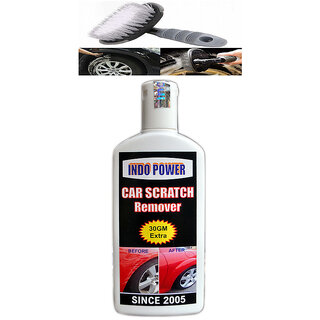                       Indo Power Car Scratch Remover 100Gm(Not For Dent & Deep Scratches)+All Tyre Cleaning Brush                                              