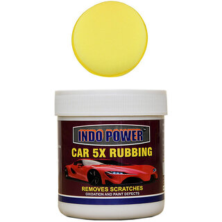                       Indo Power Car Wax 5X Rubbing 250Gm.+ One Foam Applicator Pad.                                              