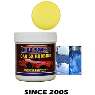                       Indo Power Car Wax 5X Rubbing 250Gm.+ One Foam Applicator Pad.                                              