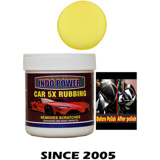 Indo Power Car Wax 5X Rubbing 250Gm.+ One Foam Applicator Pad. Indo Power Car Wax 5X Rubbing 250Gm.+ One Foam Applicator Pad.
