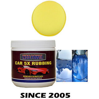 Indo Power Car Wax 5X Rubbing 500Gm.+One Foam Applicator Pad. Indo Power Car Wax 5X Rubbing 500Gm.+One Foam Applicator Pad.