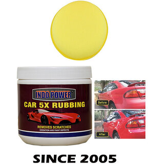                       Indo Power Car Wax 5X Rubbing 500Gm.+One Foam Applicator Pad.                                              