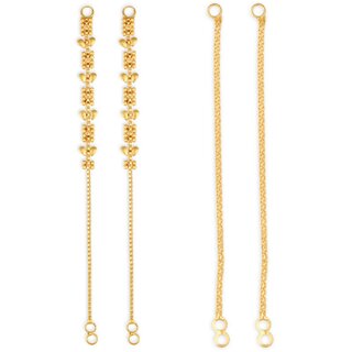                       1gram gold Plated Kanchain Ear chain earcuff Ear to Ear Combo for Women & Girls                                              